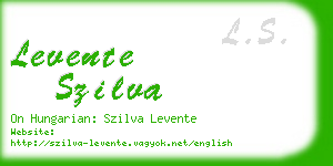 levente szilva business card